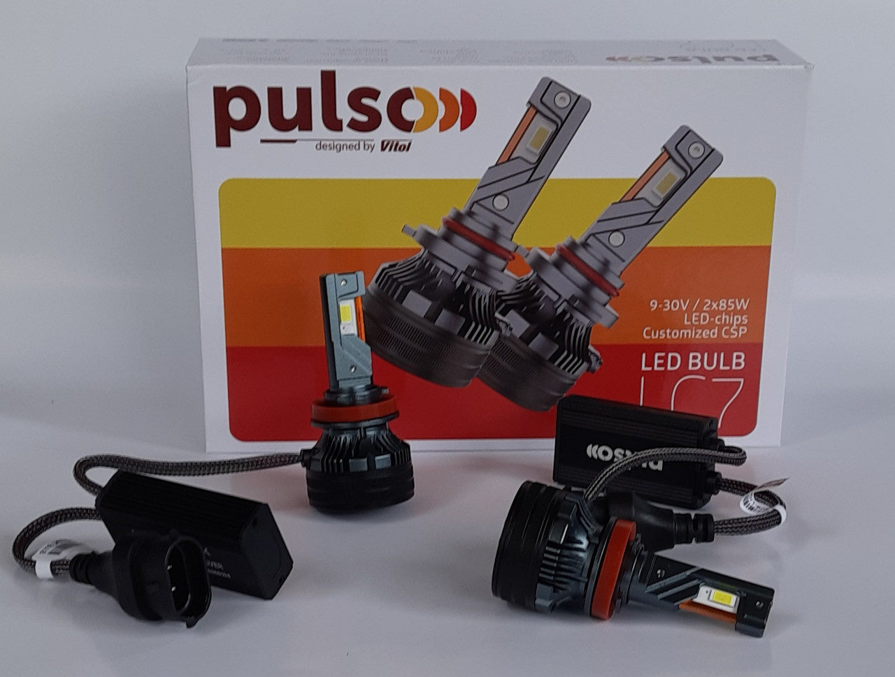 Лампи PULSO LC7 H11 (H8, H9, H16) LED-chips Customized CSP 12V 24V 2*85W 12000Lm 6000k Can