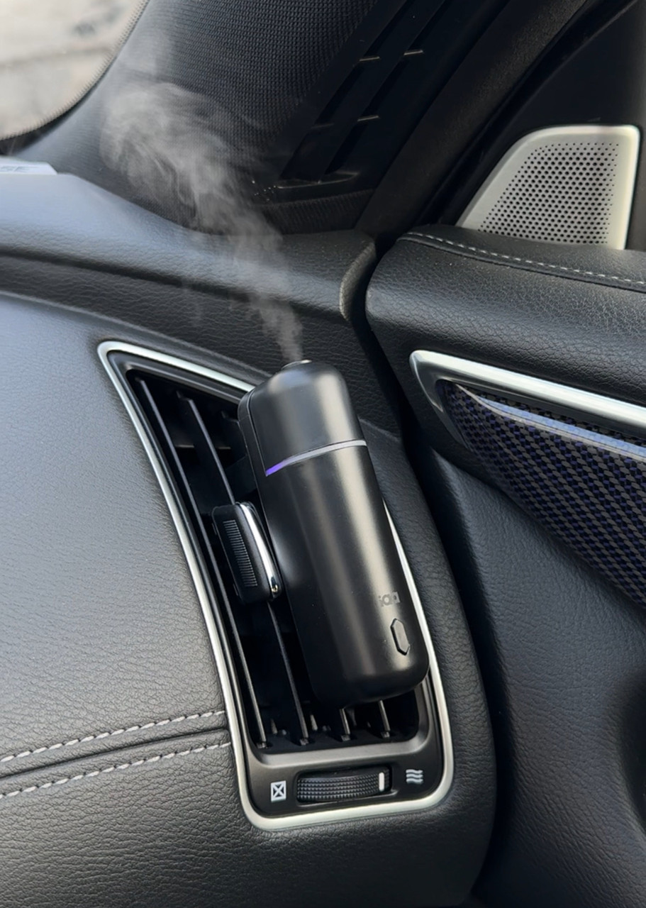 Ароматизатор для авто Ultrasonic Car Aroma Diffuser IAA Black на дефлектор, набір 6 флакона