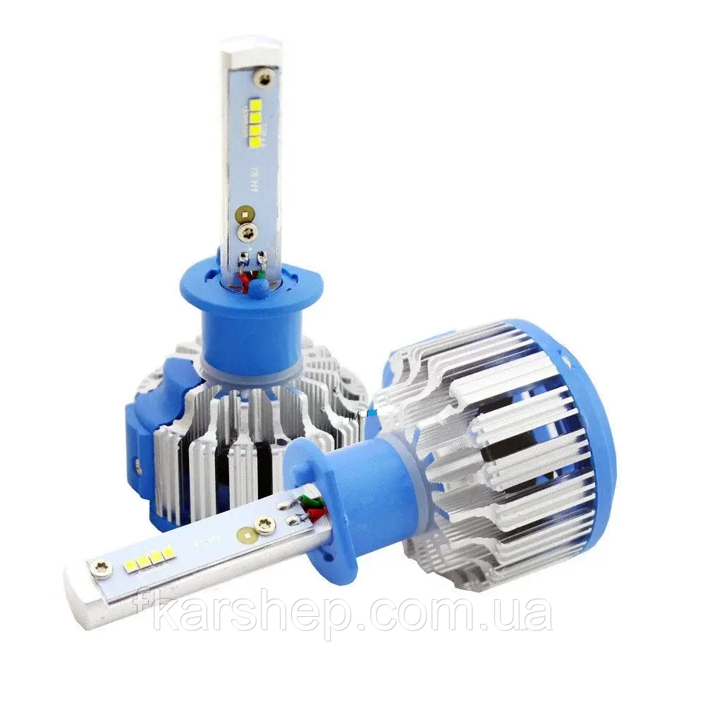 Пара LED ламп TurboLed T1 H1 6000K 50W 12/24v CanBus з кулером