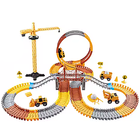 Дитячий автотрек 360 з будівельними машинками Engineering Tracks 204+24 деталі