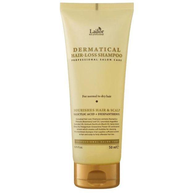 Безсульфатний шампунь проти випадіння волосся La"dor dermatical hair-loss shampoo (для normal to dry hair) 50ml, фото 1