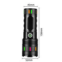 Ліхтар ручний PLD 701-PM10-TG, night vision fluorescence, Li-Ion акум, ЗУ Type-C, індикація заряду, zoom, фото 5