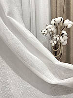 Тюль льон однотонний із блиском білий