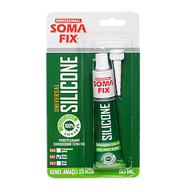 Силікон універсальний в тюбиках 50 мл білий SOMA FIX
