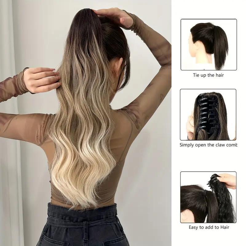 Жіноче довге хвилясте синтетичне накладне волосся на шпильках, 66,04 см, фото 1