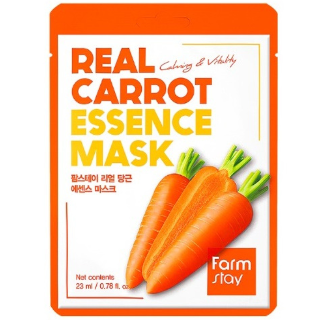 Тканинна маска з екстрактом моркви FarmStay Real Carrot Essence Mask 23ml, фото 1