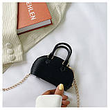 Жіноча маленька сумка 10447 крос-боді на ланцюжку чорна, фото 2