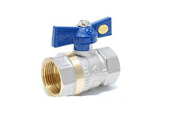 Кран кульовий ГГБ 1/2" (гайка/гайка/метелик) червоний, синій Valve J.G.