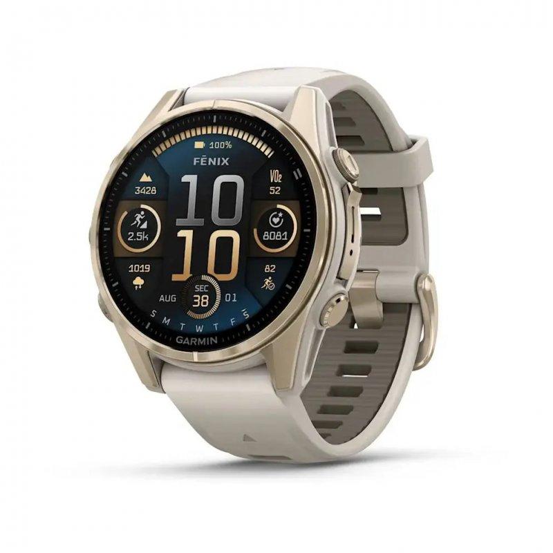 Garmin Fenix 8 43 mm AMOLED Sapphire Soft Gold with Fog grey/dark sandstone silicone 010-02903-11 Розумний годинник, фото 1