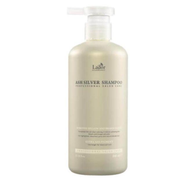 Зволожуючий безсульфатний відтінковий шампунь для світлого волосся La"dor Ash Silver Shampoo 300ml, фото 1