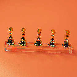 Підставка для тіпсів демонстраційна з магнітом, 5 позицій, Золотиста