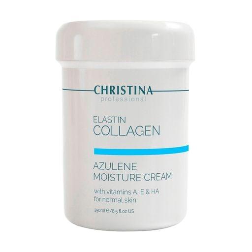 Зволожуючий крем для нормальної шкіри обличчя AZULENE MOISTURE CREAM ELASTIN COLLAGEN CHRISTINA 250 мл, фото 1