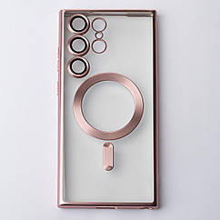 Силіконовий чохол MagSafe SHINING MATTE для Samsung S23 Ultra pink