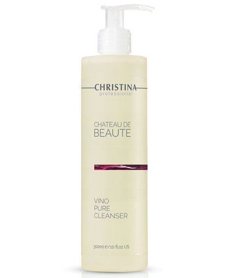Очищуючий гель для обличчя антивіковий вирівнюючий VINO PURE CLEANSER CHATEAU DE BEAUTE CHRISTINA 300 мл, фото 1
