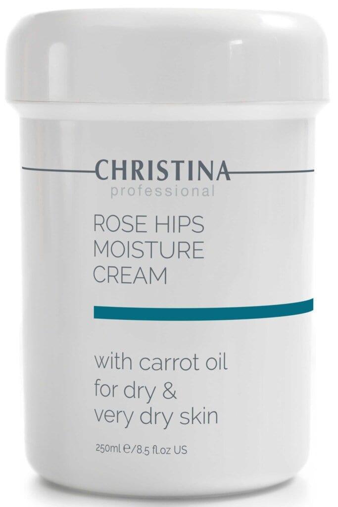 ROSE HIPS MOISTURE CREAM WITH CARROT OIL CHRISTINA Зволожувальний крем з олією шипшини та моркви для сухої шкіри 250 мл