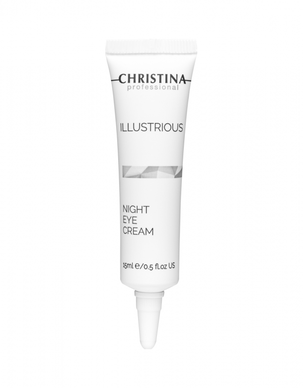 Омолоджуючий нічний крем для шкіри навколо очей 15 мл NIGHT EYE CREAM ILLUSTRIOUS CHRISTINA зволожуючий освітлюючий, фото 1