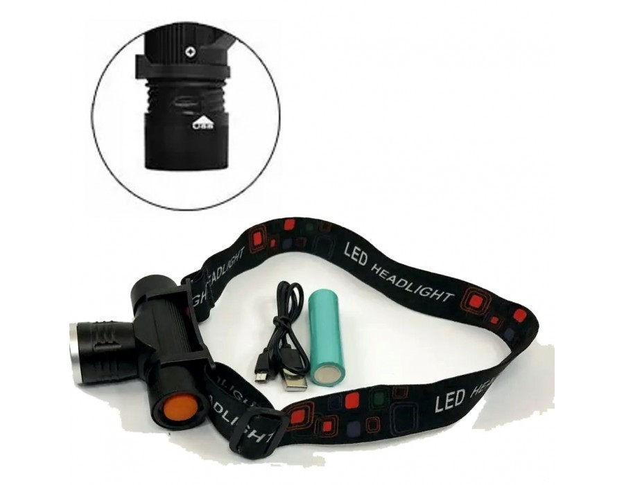 Ліхтарик налобний акумуляторний Led Charging Headlamp світлодіод P90, фото 1
