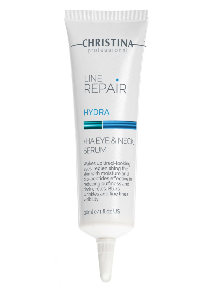 HA EYE & NECK SERUM LINE REPAIR HYDRA CHRISTINA Сироватка для шкіри навколо очей та шиї із ГК 30 мл, фото 1