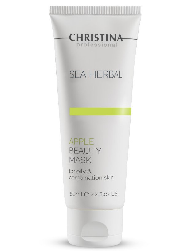 Маска для обличчя APPLE BEAUTY MASK SEA HERBAL CHRISTINA 60 мл Яблучна маска для жирної та комбінованої шкіри, фото 1