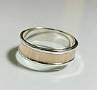 Срібна обручка з золотими накладками, фото 2