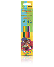 Олівці кольорові "MARCO" № 1011-6CB "Пегашка" (довгі двосторонні)