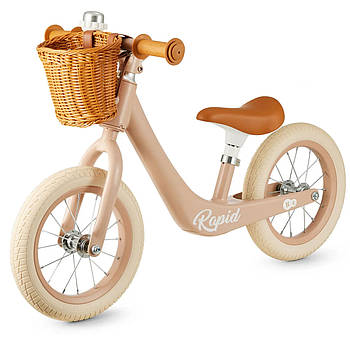 Біговел Kinderkraft Blue Breeze (колеса 12 дюймів, дзвінок, кошик) Рожевий