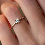 Помоловічне золоте кільце з діамантом 
кб0423, фото 2