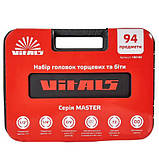 Набір головок торцевих 1/4″ та 1/2″ 94 предмети Vitals Master, фото 10