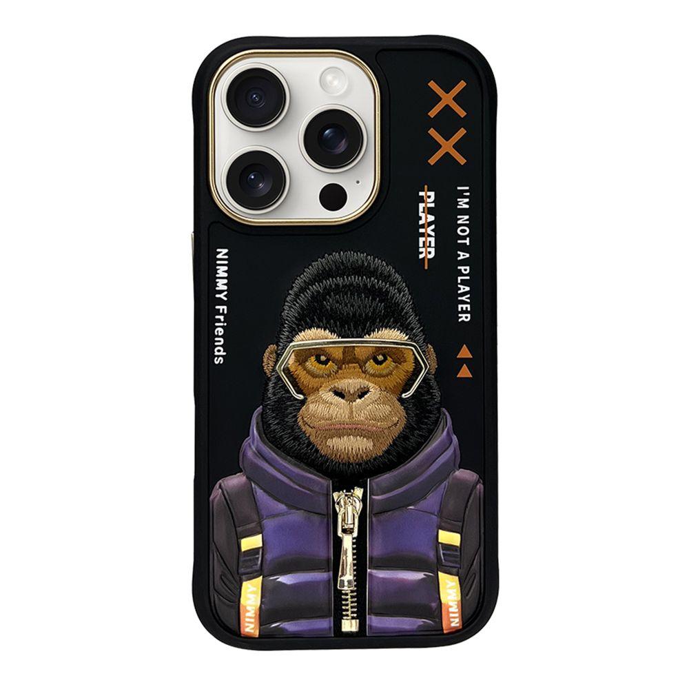 Чохол TPU+PC Nimmy 3D with Metal Buttons для iPhone 16 Pro Max Колір Gorilla Black