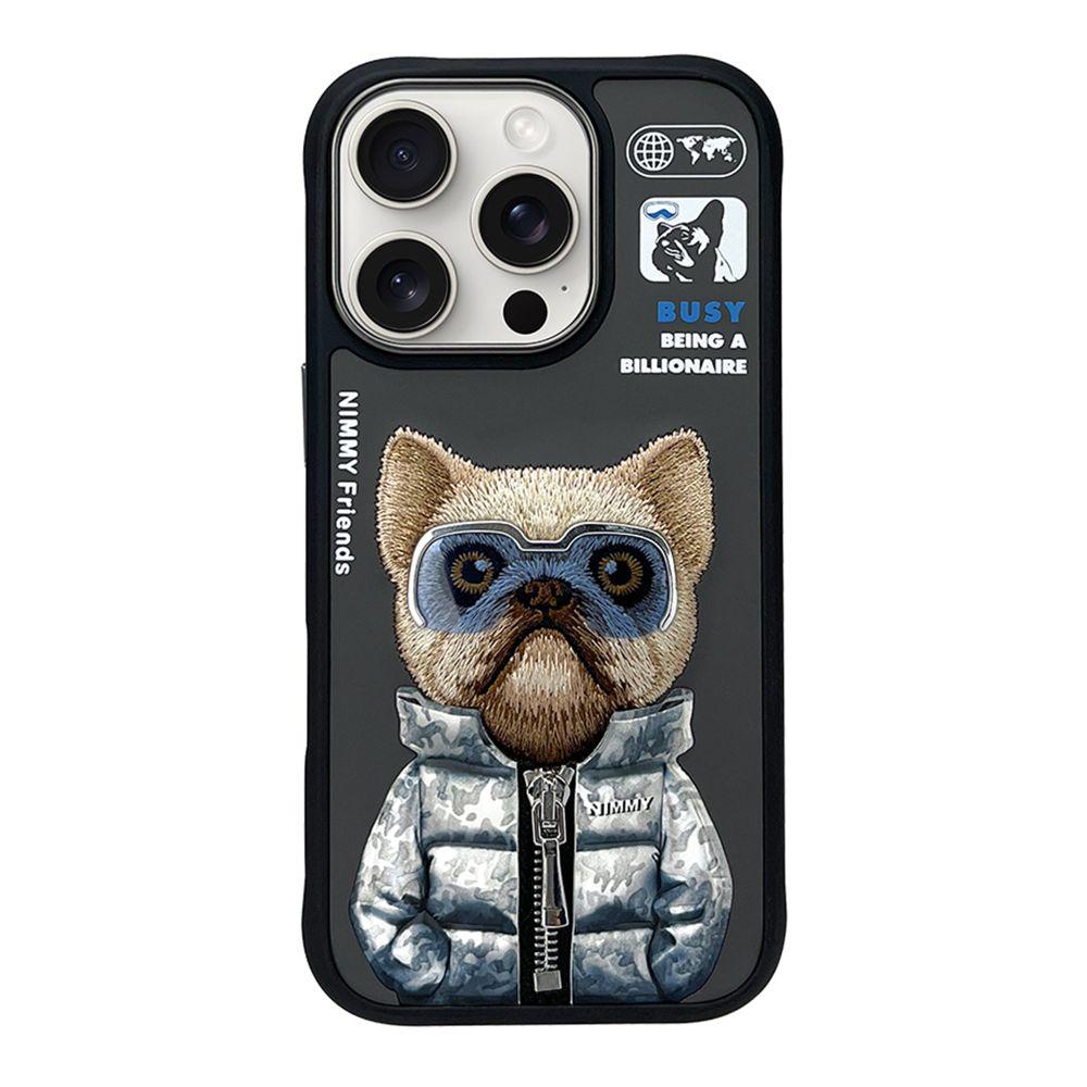 Чохол TPU+PC Nimmy 3D with Metal Buttons для iPhone 16 Pro Колір Dog Black