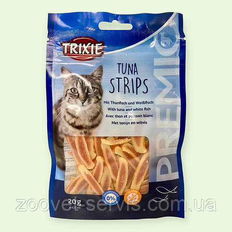 Ласощі для кішок PREMIO Tuna Strips Trixie з тунцем та білою рибою 20г TX-42746, фото 1