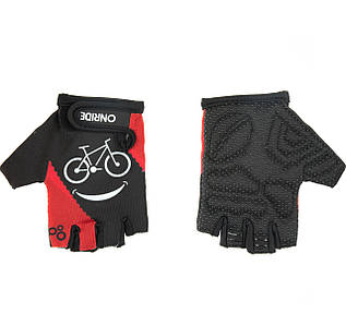 Рукавички велосипедні дитячі ONRIDE Gem Велоулибка червоний 11-12 років