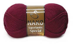 Nako SUPERLAMBS SPECIAL (Суперламбс спесіал) № 6592 бордо (Напівшерстяна пряжа, нитки для в'язання)