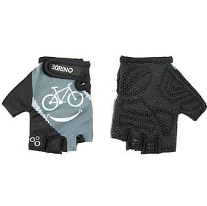 Рукавички велосипедні дитячі ONRIDE Gem Велоулибка сірий 5-6 років