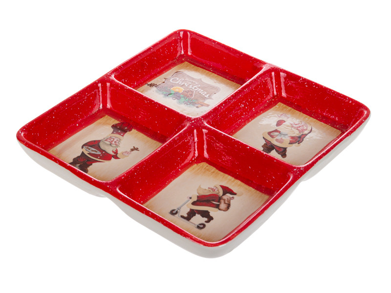 Страва для закусок Lefard Веселий Санта 18х18х3 см 1940-305 кераміка