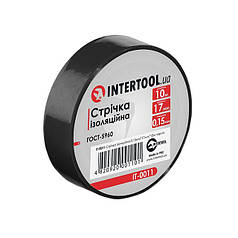 Стрічка ізоляційна, 17 мм * 10 м * 0,15 мм, чорна INTERTOOL IT-0011
