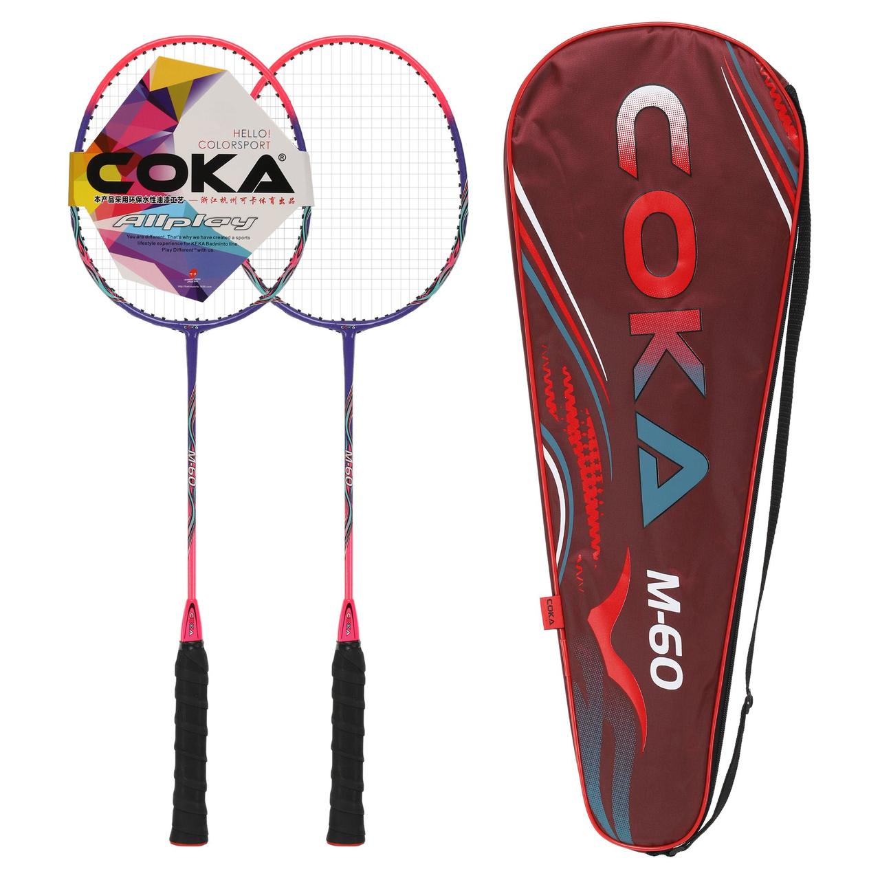 Ракетки для бадмінтону в чохлі 2 шт COKA M-60, фото 1