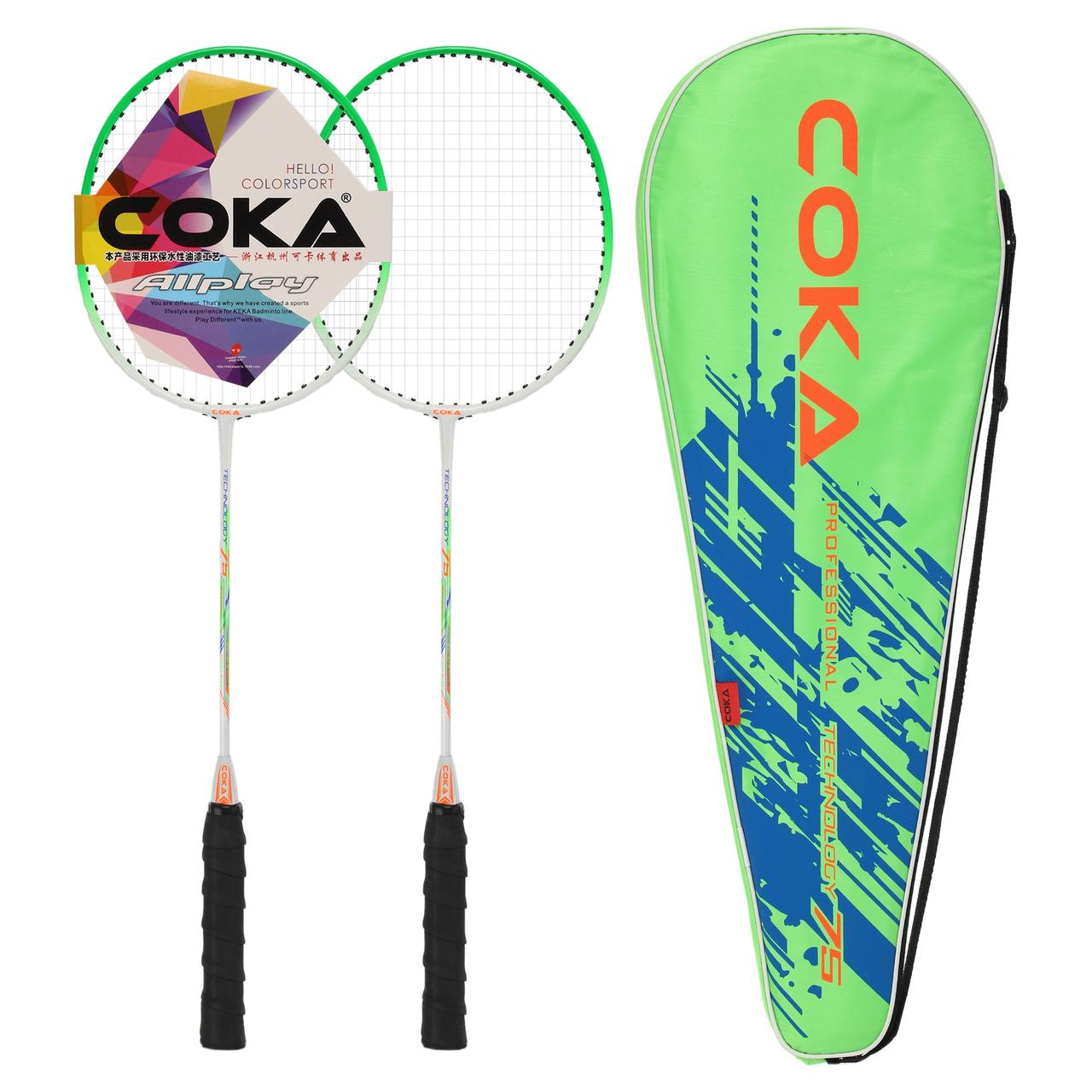 Ракетки для бадмінтону в чохлі 2 шт COKA BD-75, фото 1