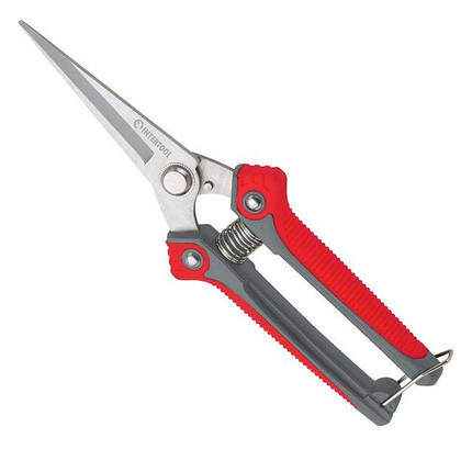 Секатор для винограду 200 мм, INOX, двокомпонентна ручка INTERTOOL FT-1015, фото 1