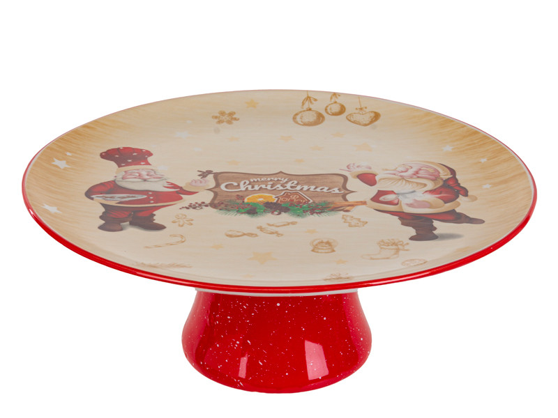 Страва для торта Lefard Весела Санта 28х11 см 1940-309 кераміка