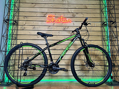 Велосипед гірський спортивний 29 Corso Genesis GN-29265 чорно-зелений на зріст 156-170 см УЦІНКА ПОДРЯПИНИ НА РАМІ !