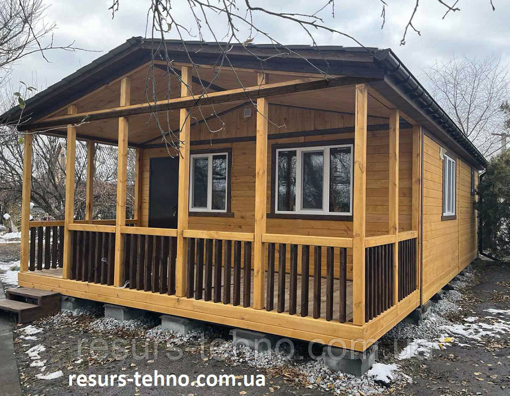 Модульний дачний будинок 8 м х 6 м. з терасою