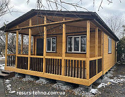 Модульний дачний будинок 8 м х 6 м. з терасою