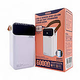 Потужний якісний повербанк Remax 60000 mAh павербанк 22.5 Вт з вбудованим ліхтариком портативний Powerbank, фото 6