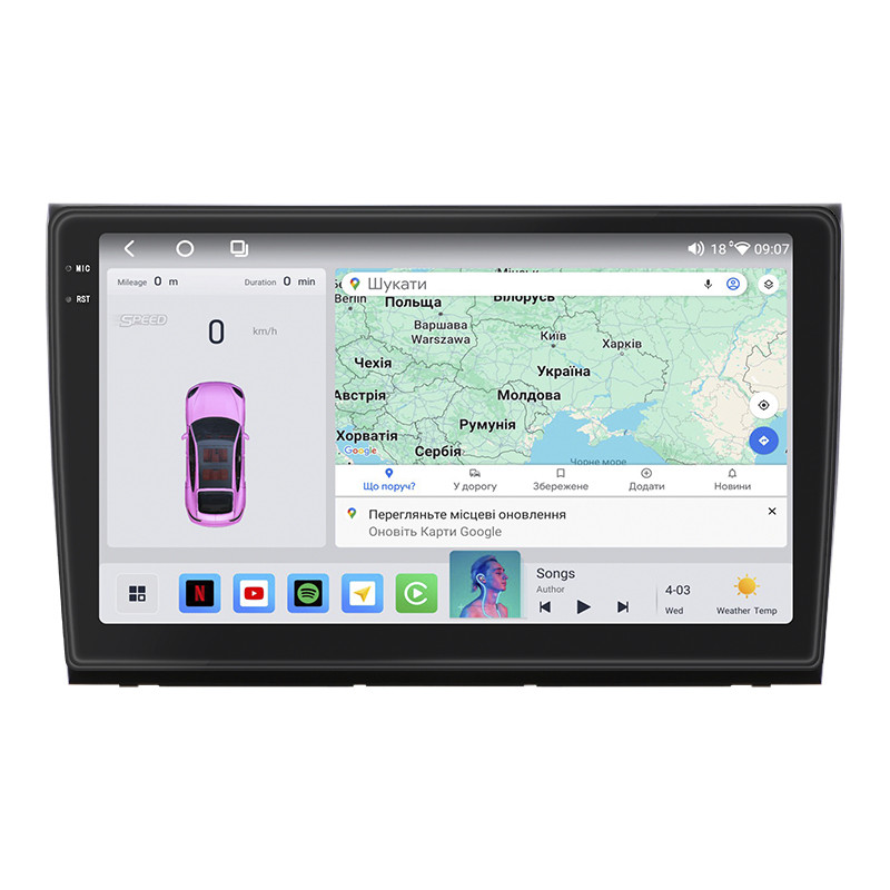 Штатна магнітола Lesko для Fiat Bravo II 2007-2014 екран 9" 4/64 QLED CarPlay 4G Wi-Fi GPS 360 Prime 3 шт., фото 1