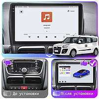 Штатна магнітола Lesko для Fiat Doblo II 2009-2015 екран 10" 4/64 QLED CarPlay 4G Wi-Fi GPS 360 Prime 1 шт., фото 2