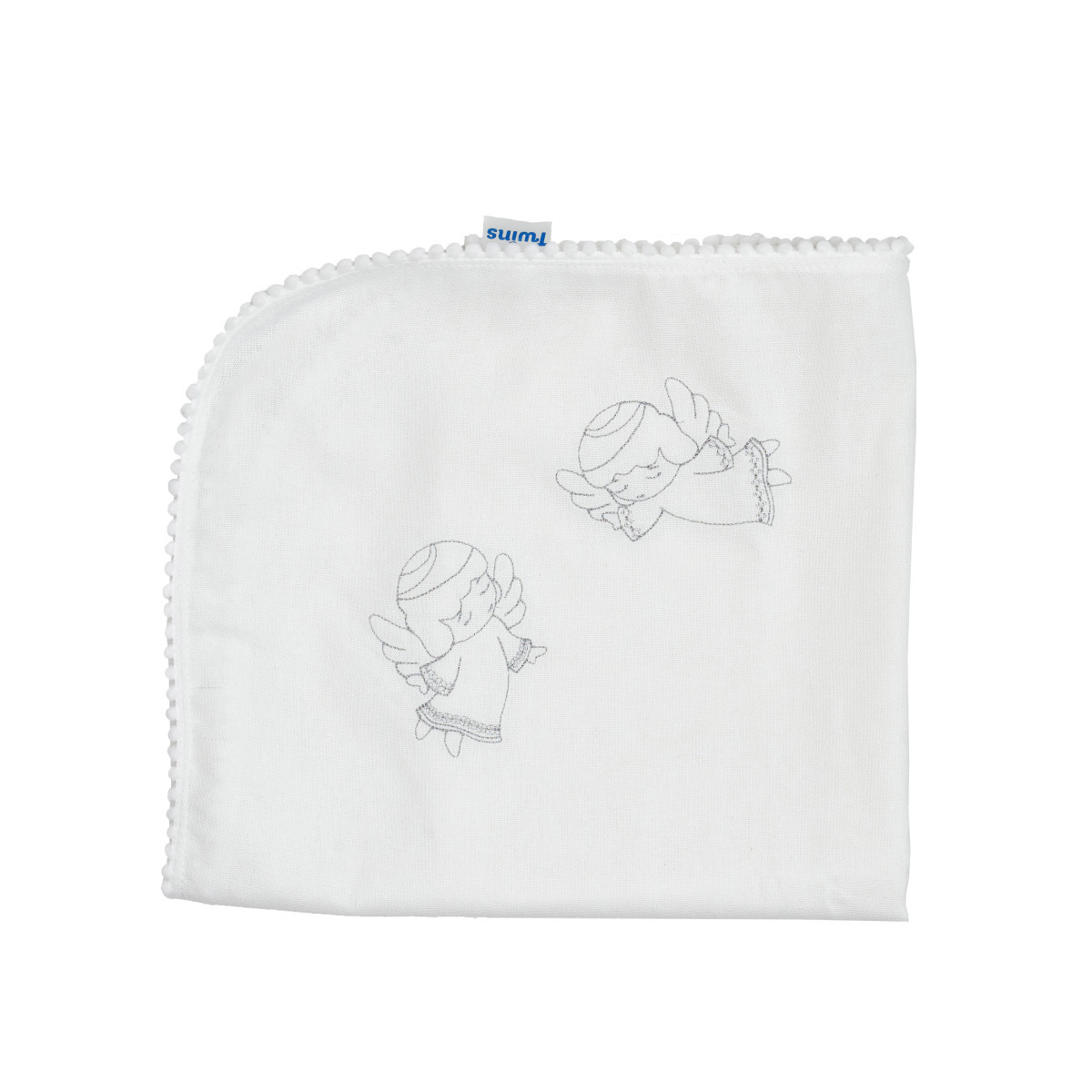 Крижма - плед 100x100 Linen Angel Twins, white, білий, фото 1