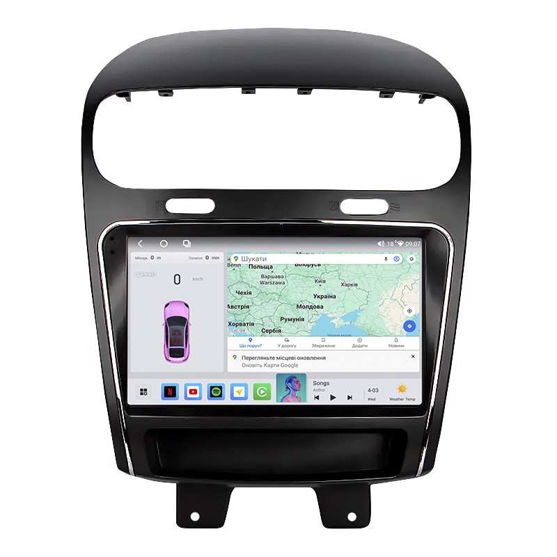 Штатна магнітола Lesko для Fiat Freemont 2011-2016 екран 9" 4/64 QLED CarPlay 4G Wi-Fi GPS 360 Prime 5 шт., фото 1