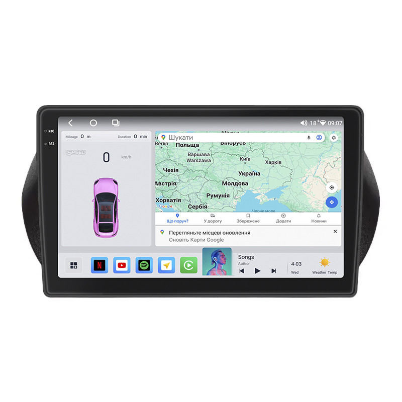 Штатна магнітола Lesko для Fiat Qubo I 2007-2016 екран 10" 4/64 QLED CarPlay 4G Wi-Fi GPS 360 Prime 6шт, фото 1