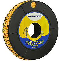 Маркер кабельный АСКО-УКРЕМ EC-2 (3,1-8,0) "6" 500 шт/рул (A0150080038)